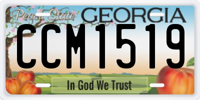 GA license plate CCM1519