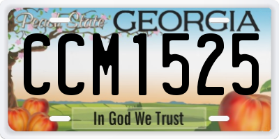 GA license plate CCM1525