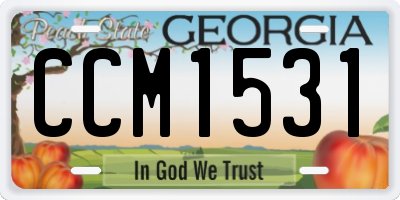 GA license plate CCM1531