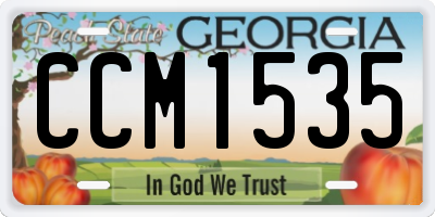 GA license plate CCM1535