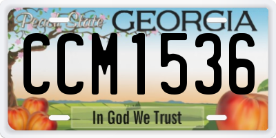 GA license plate CCM1536