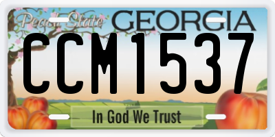 GA license plate CCM1537