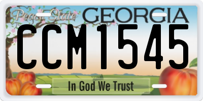 GA license plate CCM1545