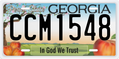 GA license plate CCM1548
