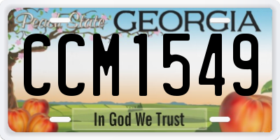 GA license plate CCM1549