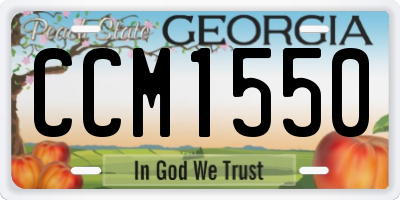 GA license plate CCM1550