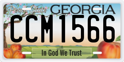 GA license plate CCM1566