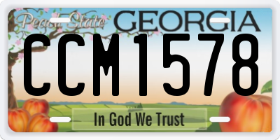 GA license plate CCM1578