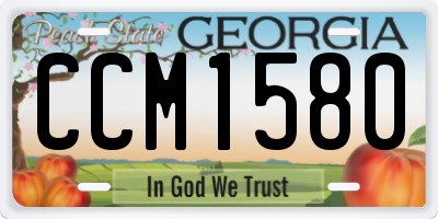 GA license plate CCM1580