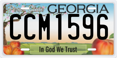 GA license plate CCM1596