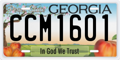 GA license plate CCM1601