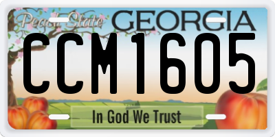 GA license plate CCM1605
