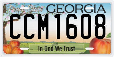 GA license plate CCM1608