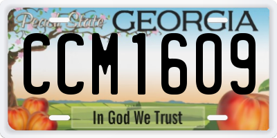 GA license plate CCM1609