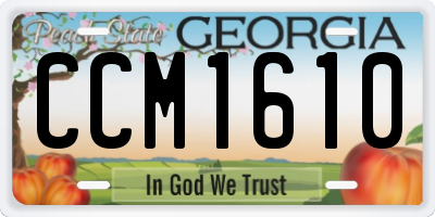 GA license plate CCM1610