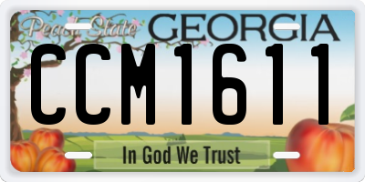 GA license plate CCM1611