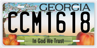 GA license plate CCM1618