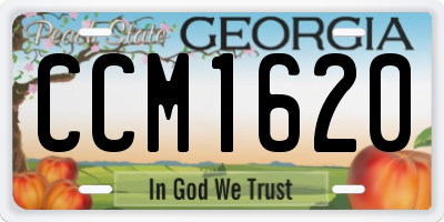 GA license plate CCM1620