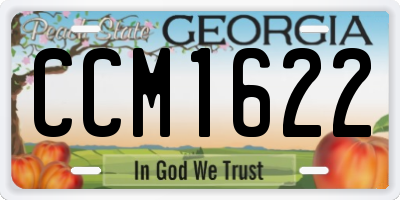 GA license plate CCM1622