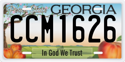 GA license plate CCM1626