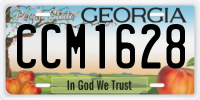 GA license plate CCM1628