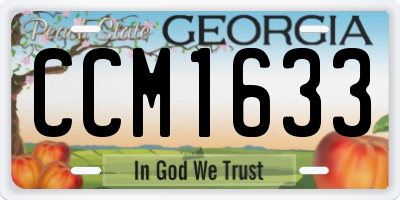 GA license plate CCM1633