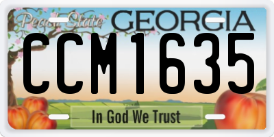 GA license plate CCM1635