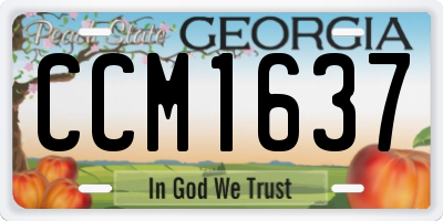 GA license plate CCM1637