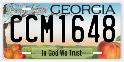 GA license plate CCM1648