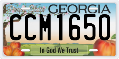 GA license plate CCM1650