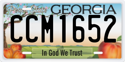 GA license plate CCM1652