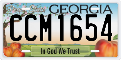 GA license plate CCM1654