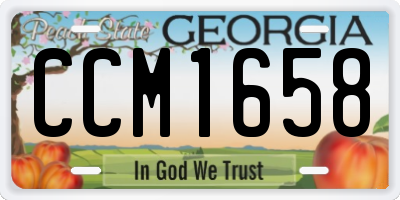 GA license plate CCM1658