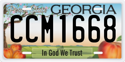 GA license plate CCM1668