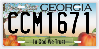 GA license plate CCM1671
