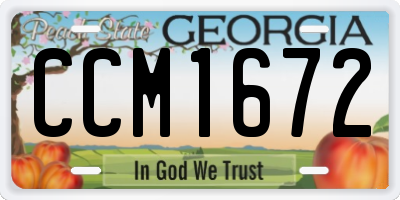 GA license plate CCM1672