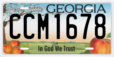 GA license plate CCM1678