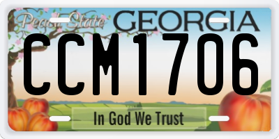 GA license plate CCM1706