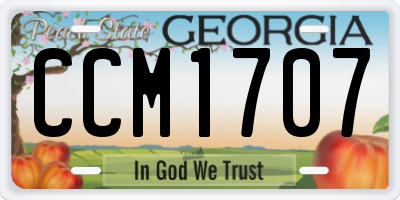 GA license plate CCM1707