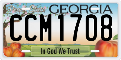 GA license plate CCM1708