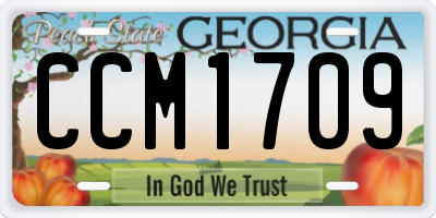 GA license plate CCM1709