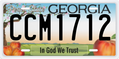 GA license plate CCM1712