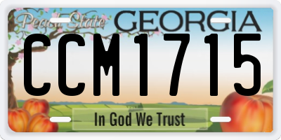 GA license plate CCM1715