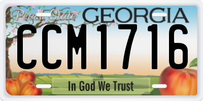 GA license plate CCM1716