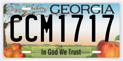 GA license plate CCM1717