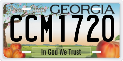 GA license plate CCM1720