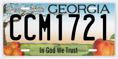 GA license plate CCM1721