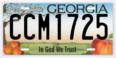 GA license plate CCM1725