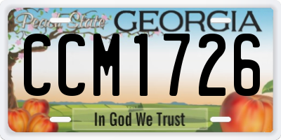 GA license plate CCM1726