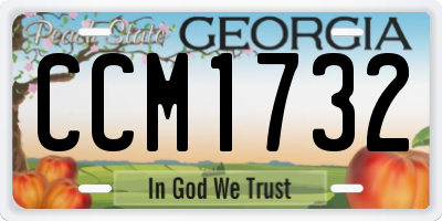 GA license plate CCM1732